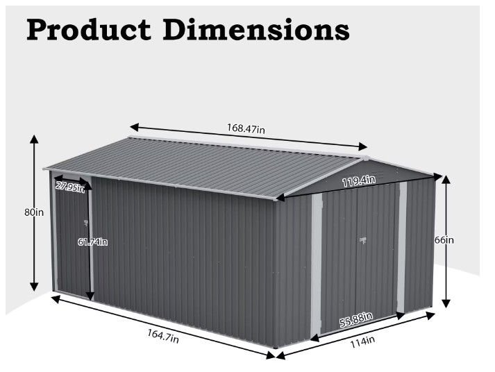 10'x14' Metal Storage Shed NEW in Box (unassembled)