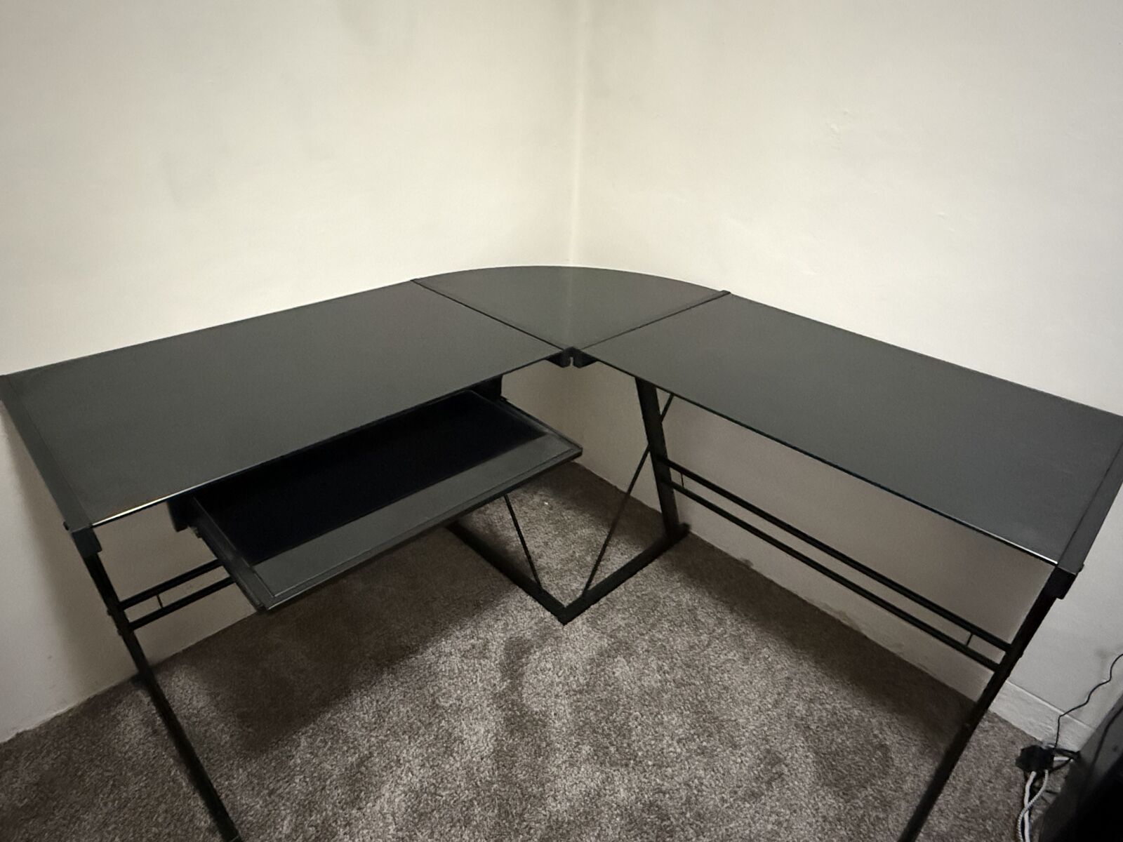 Tempered Glass L-Shaped Desk