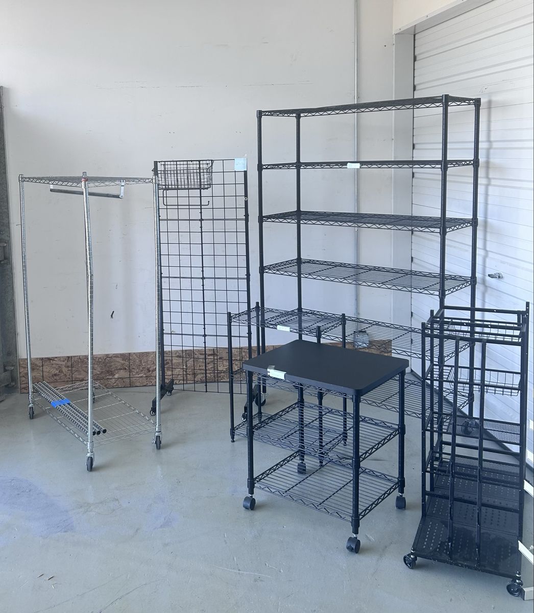 Metal shelves