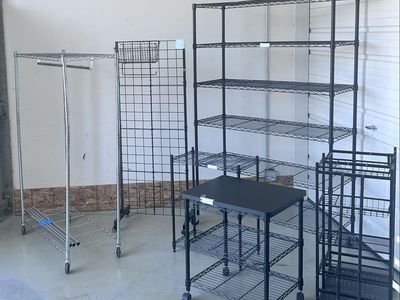 Metal shelves