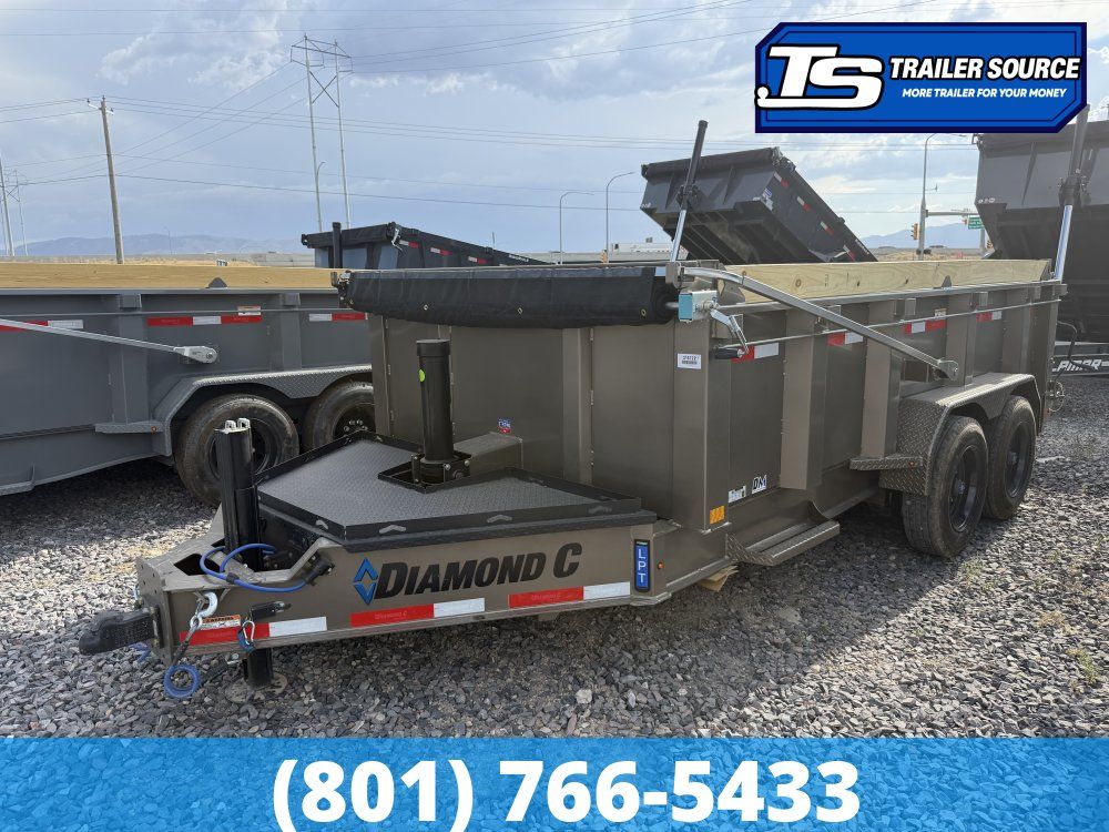 7x14 Diamond C LPT 208 Dump Trailer - 32" Sides - 18K GVWR - 18 Ply Tires, ABS Brakes, Board Brackets, Hydraulic Jack(s)
