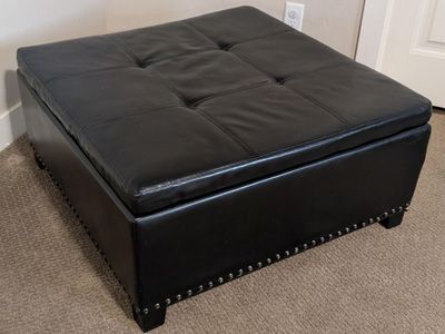 Brown Square Ottoman with storage