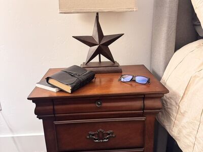 Solid Wood Cherry Nightstand – Vintage Hardware