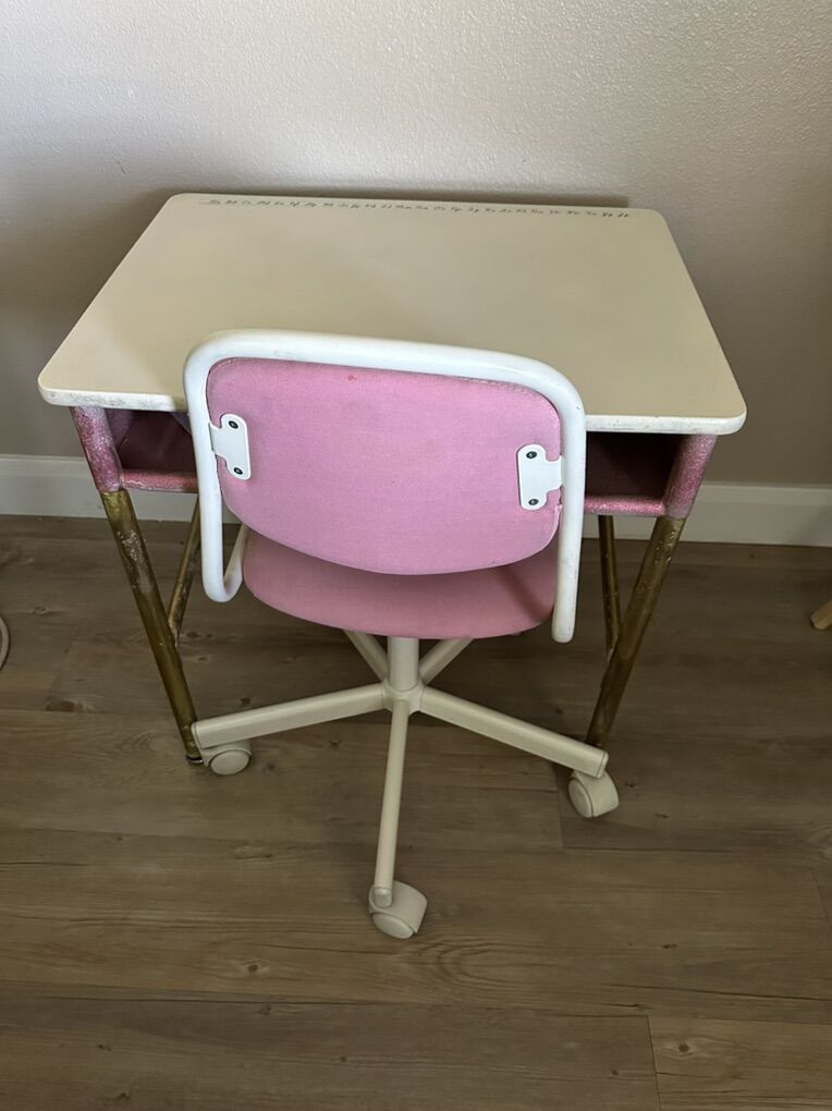 Vintage Child's Desk And Chair