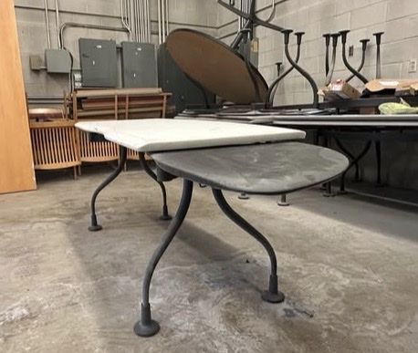Sturdy Used Dining Table with Metal Base