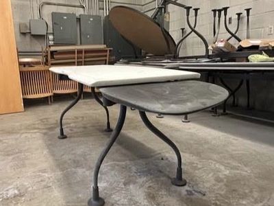Sturdy Used Dining Table with Metal Base