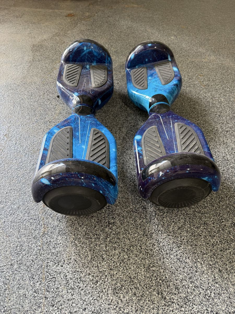 Pair of Blue/Purple Galaxy Hoverboards - Self-Balancing Electric Scooters
