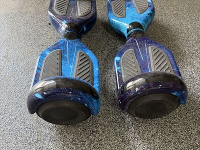 Pair of Blue/Purple Galaxy Hoverboards - Self-Balancing Electric Scooters