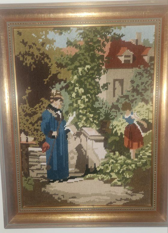 Vintage Hand Stitched Needlepoint 