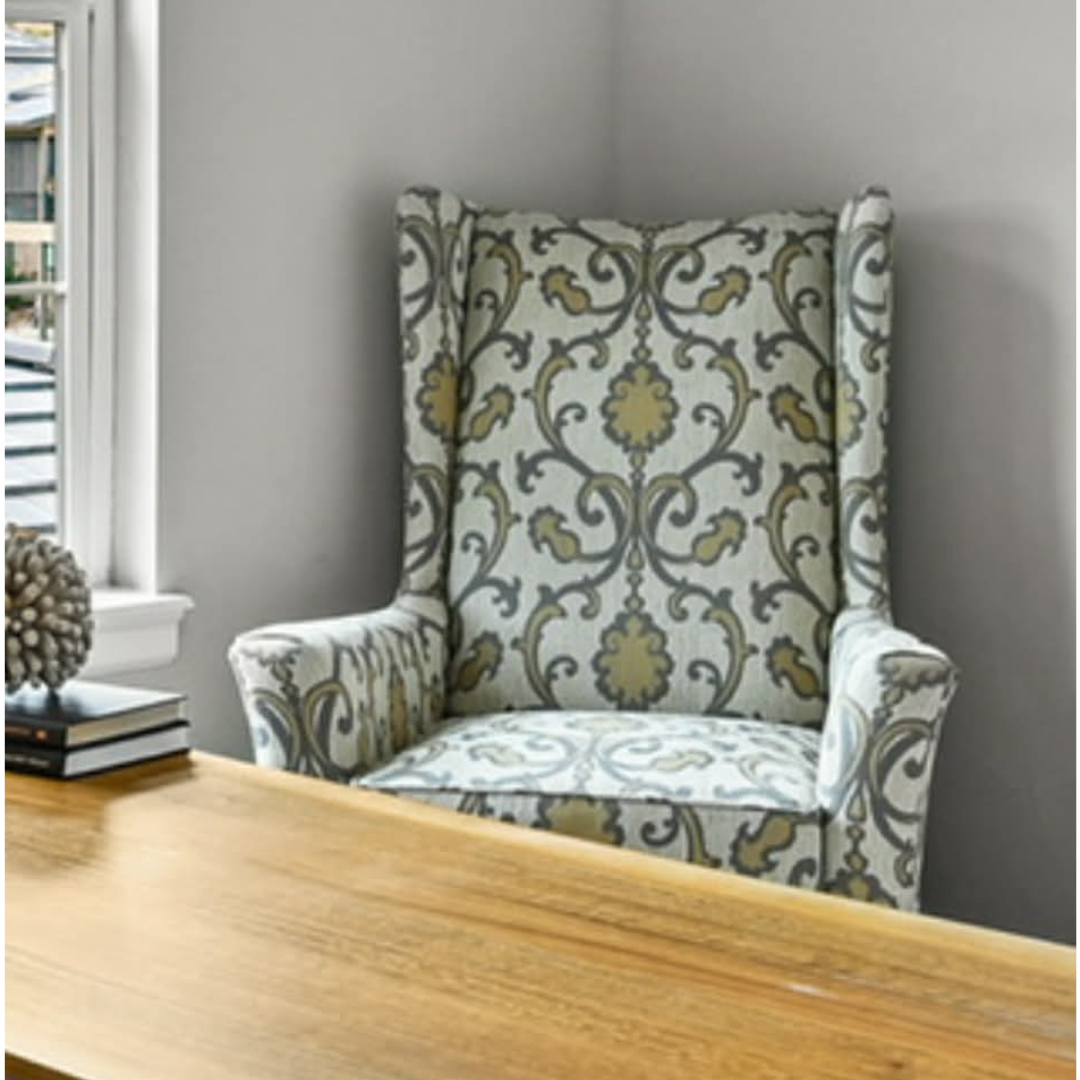 Arhaus Wingback Chair & Ottoman