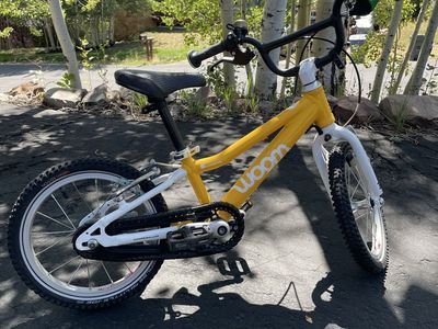 Woom 2 Kids Bike Yellow 14 inch Lightweight Childrens Bicycle