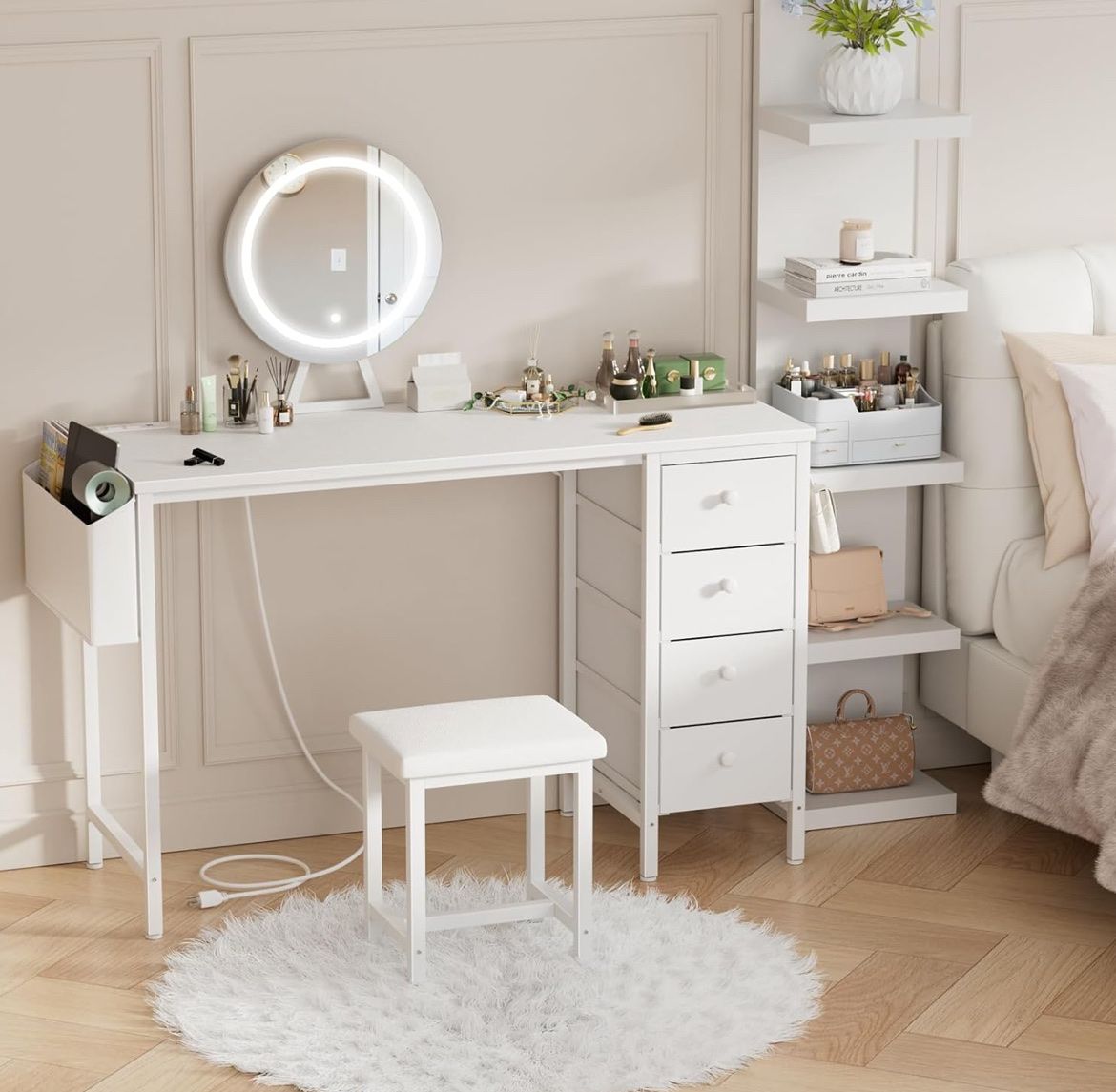NEW White Vanity Desk with Mirror