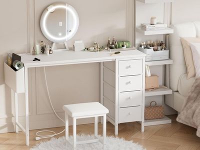 NEW White Vanity Desk with Mirror