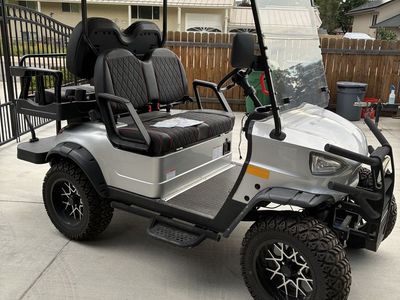 2024 Kandi Electric Off-Road Golf Cart - 4-Seater, Silver, All-Terrain Tires