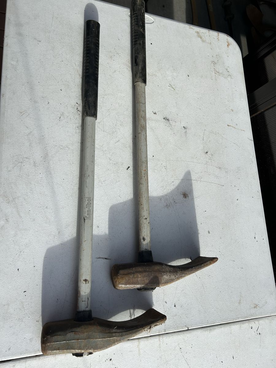 Vintage Ken-Tool Akrono T-11 Duck Billed Tire Hammer With 30" Handles NICE!