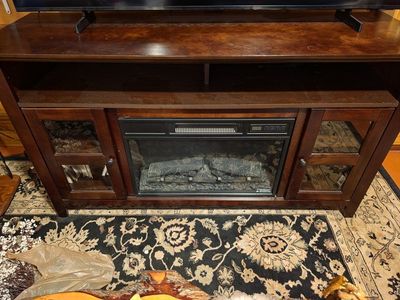 60" TV stand with Electric Fireplace and Storage
