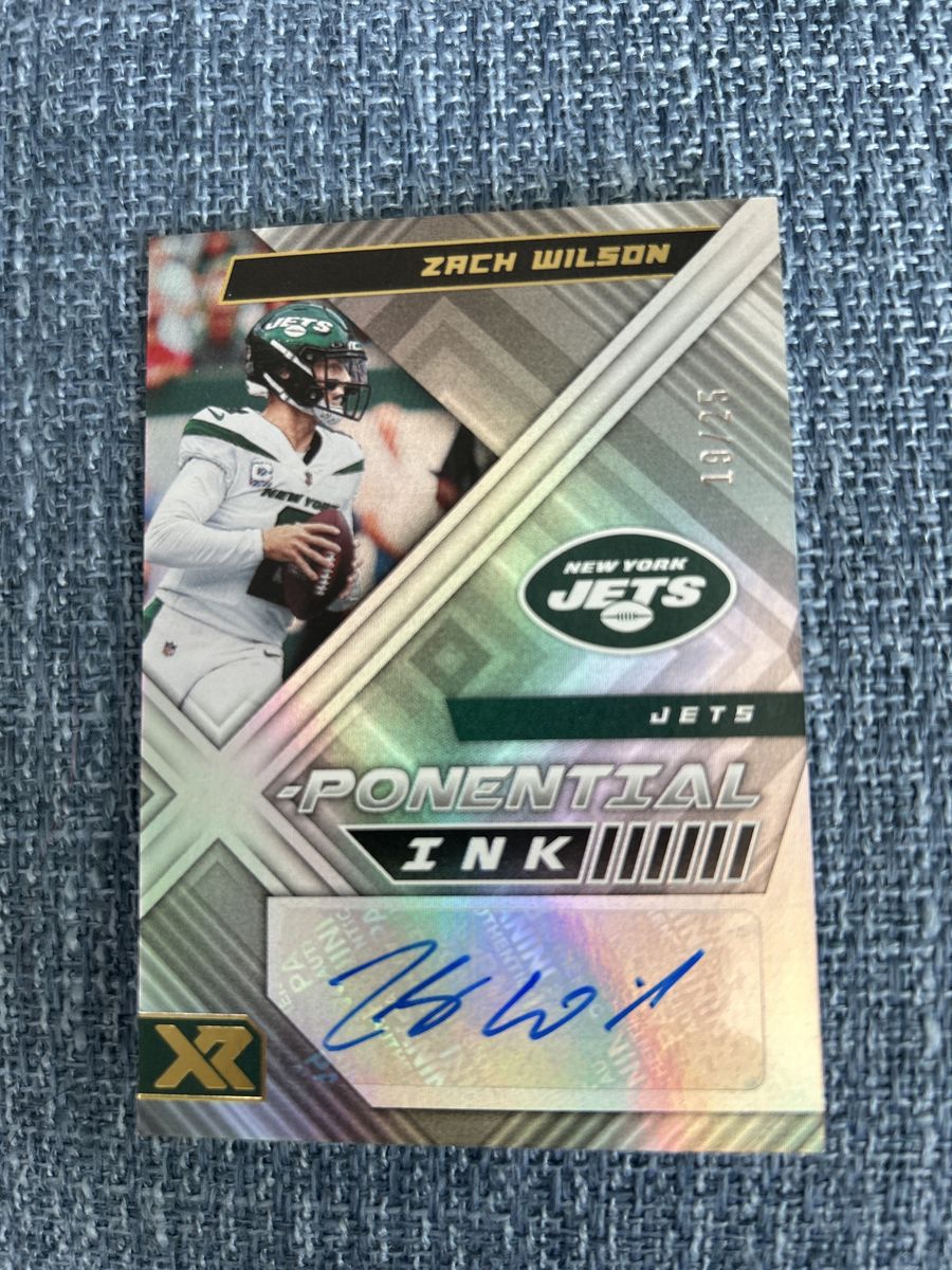 BYU Zach Wilson 2022 Panini XR Xponential Ink Rookie Autograph Card #19/25 New York Jets & New Orleans Saints Hand Signed Auto