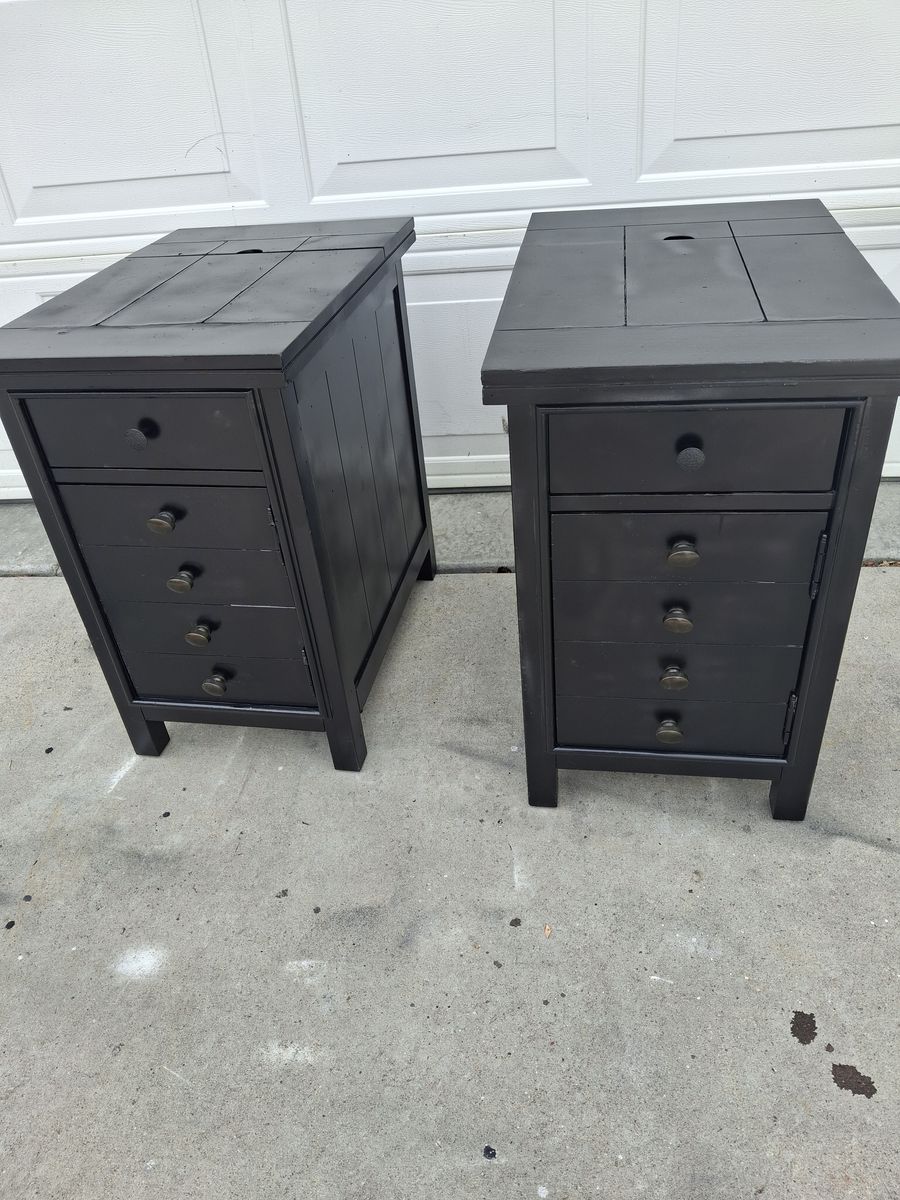 2 all wood black night stand