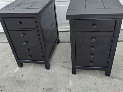 2 all wood black night stand