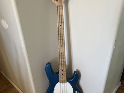 Metallic Blue Electric Bass Guitar with Maple Fretboard