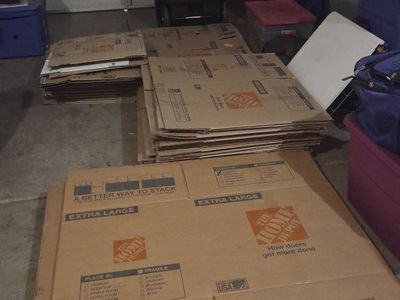 Free Home Depot Moving Boxes - Extra Large & Medium, Used Once for Moving, Flat Packed