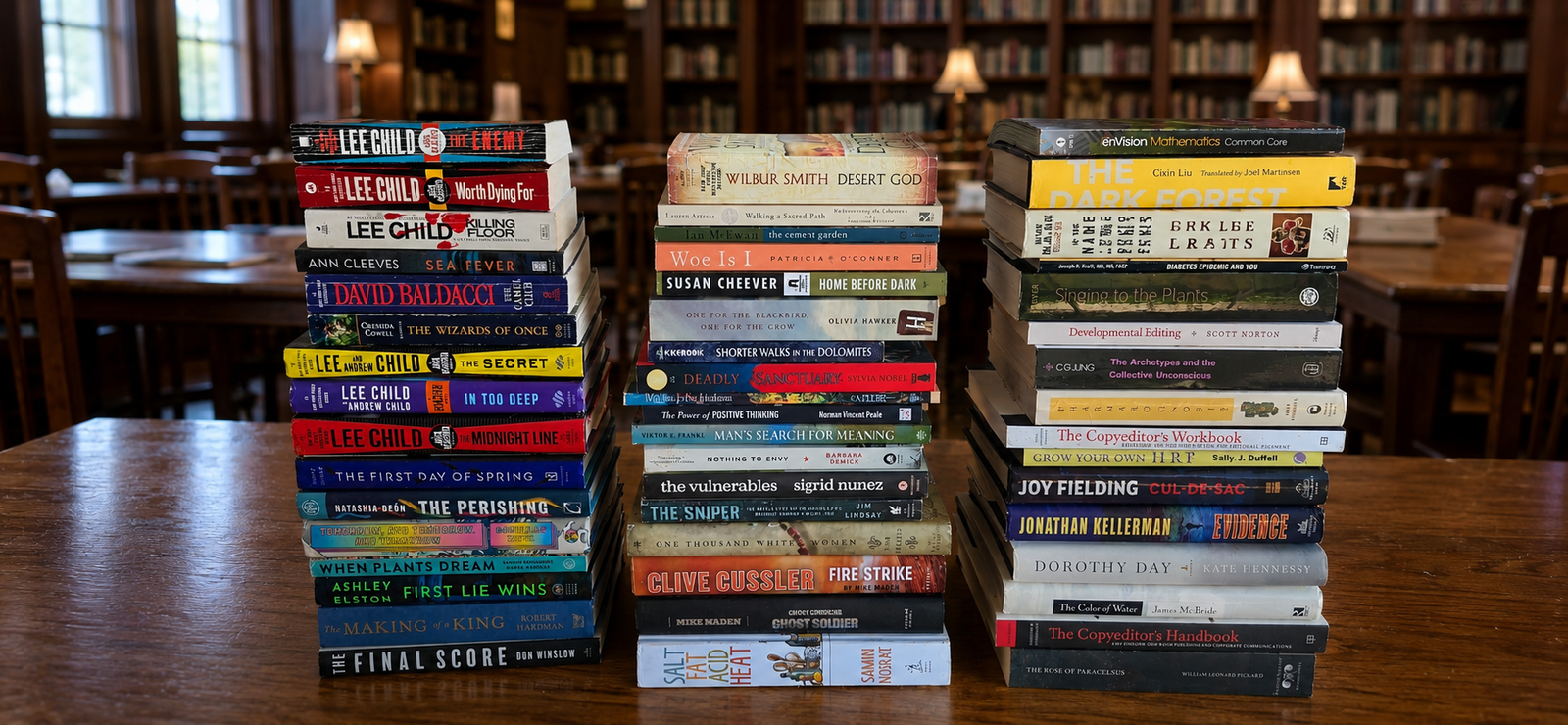 Collection of 50 Used Books By Well-Known and Bestselling Authors