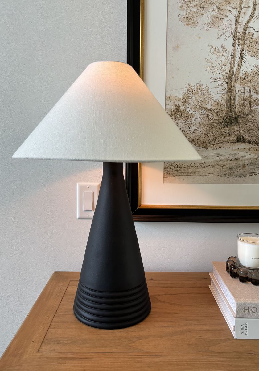 Threshold Black Table Lamp with Tapered Shade
