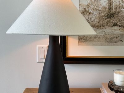 Threshold Black Table Lamp with Tapered Shade