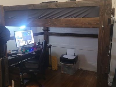 Custom Solid Wood Loft Bed- Stained Wood Finish