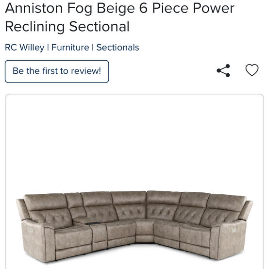 6 Piece Power Reclining Sectional