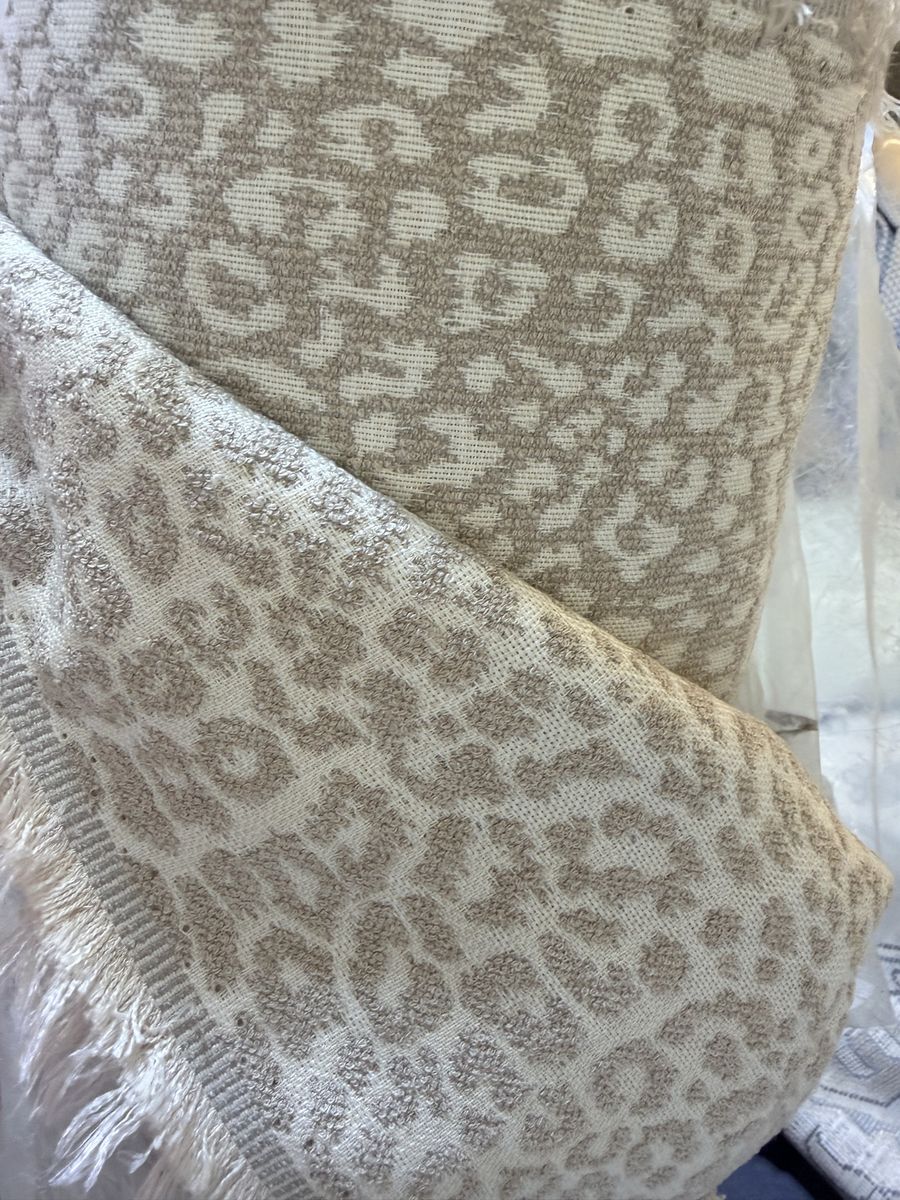 New. Leopard Print Fabric - Beige & White upholstery fabric. $35/yard. Or 40 yards for $500