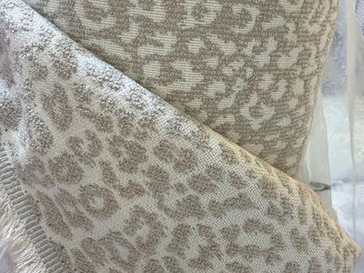 New. Leopard Print Fabric - Beige & White upholstery fabric. $35/yard. Or 40 yards for $500