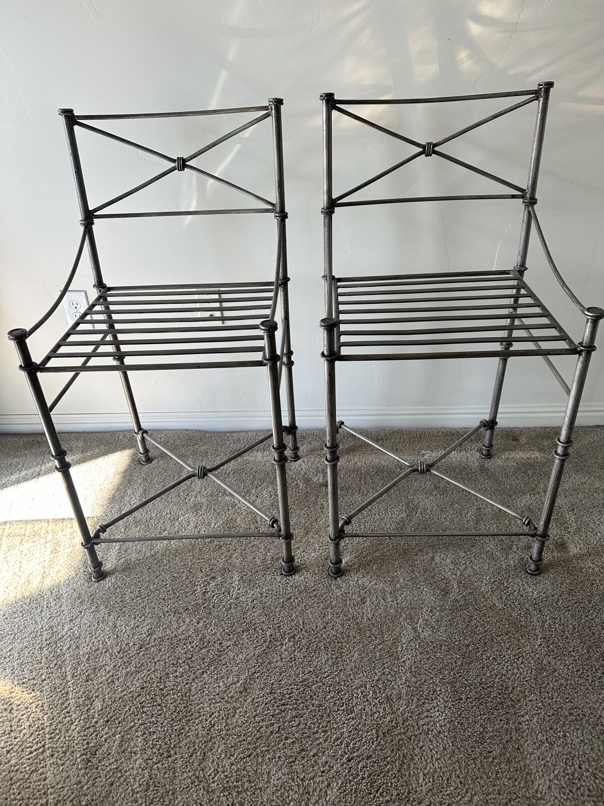 Two Pier One Metal Bar Chairs