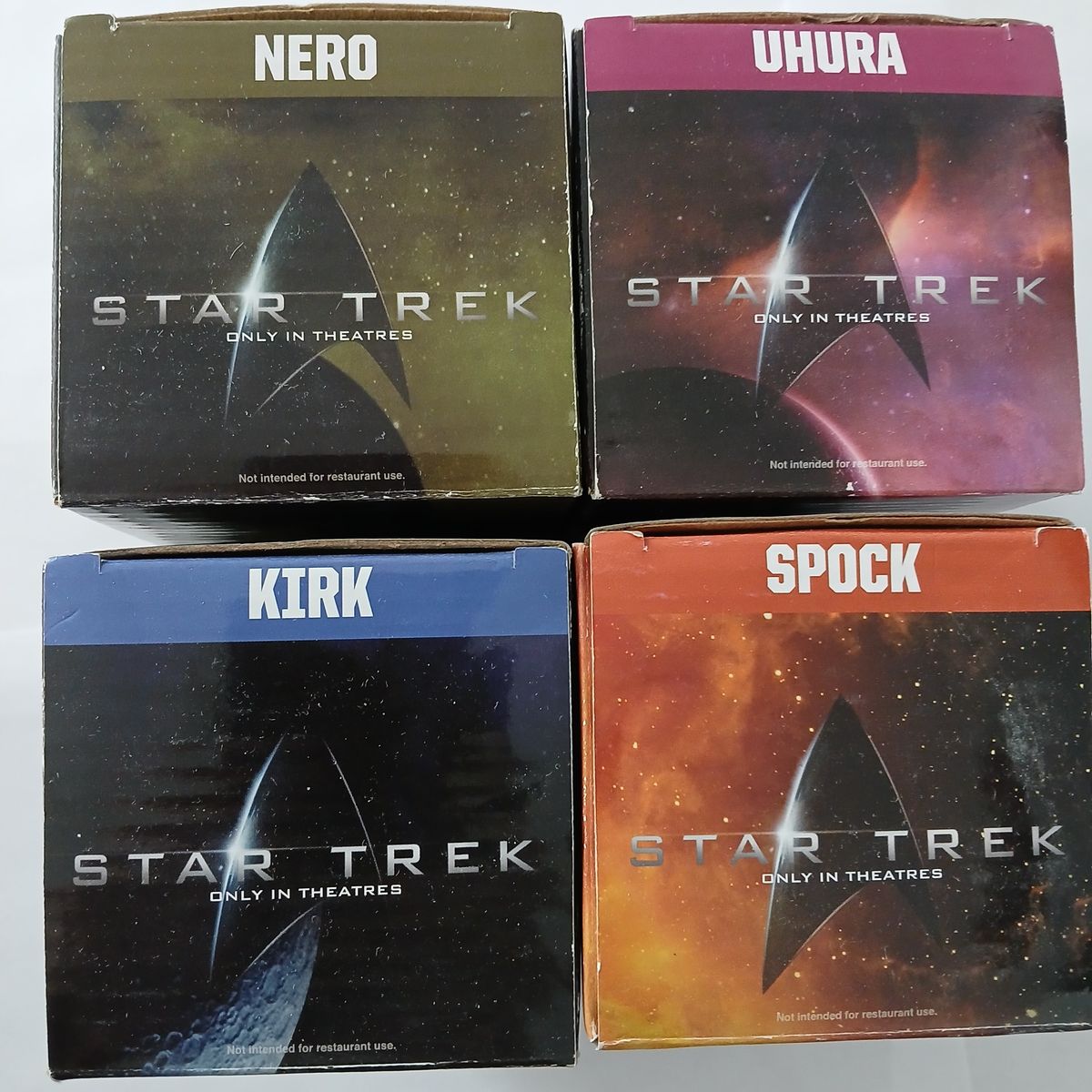 Star Trek Collectible Glasses - Kirk, Nero, Uhura, and Spock