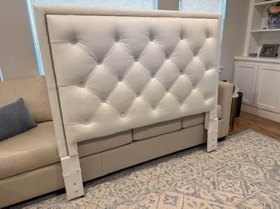 Bassett Queen Tufted Genuine Leather Headboard