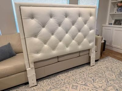 Bassett Queen Tufted Genuine Leather Headboard