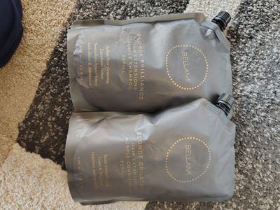 BELLAMI Blonde Brilliance Hair Extensions Purple Shampoo & Conditioner Refill Set - 33 fl oz each