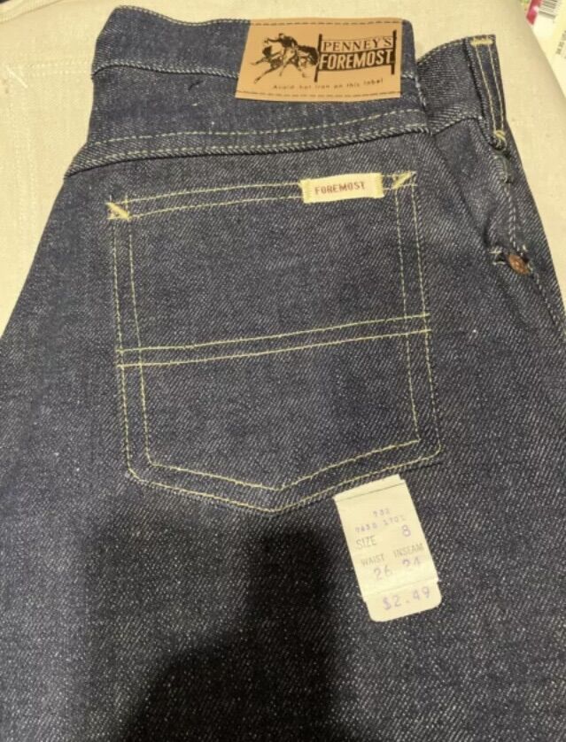 1950's JC Penny Foremost Jeans Boys Size 8 NWT