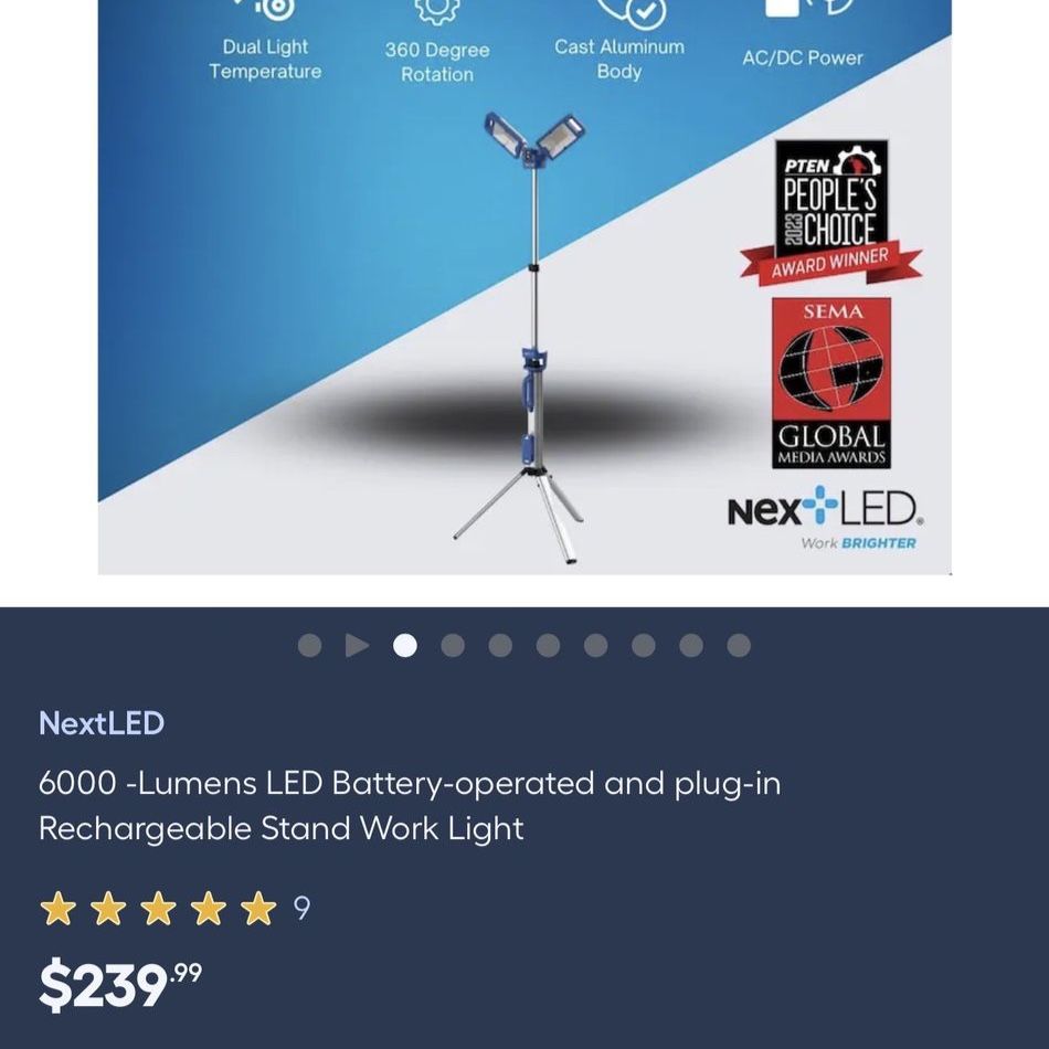 LED battery operated and plug in work light