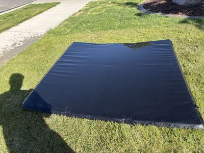 Black Tri-Fold Truck Bed Tonneau Cover, Used, Weather Resistant