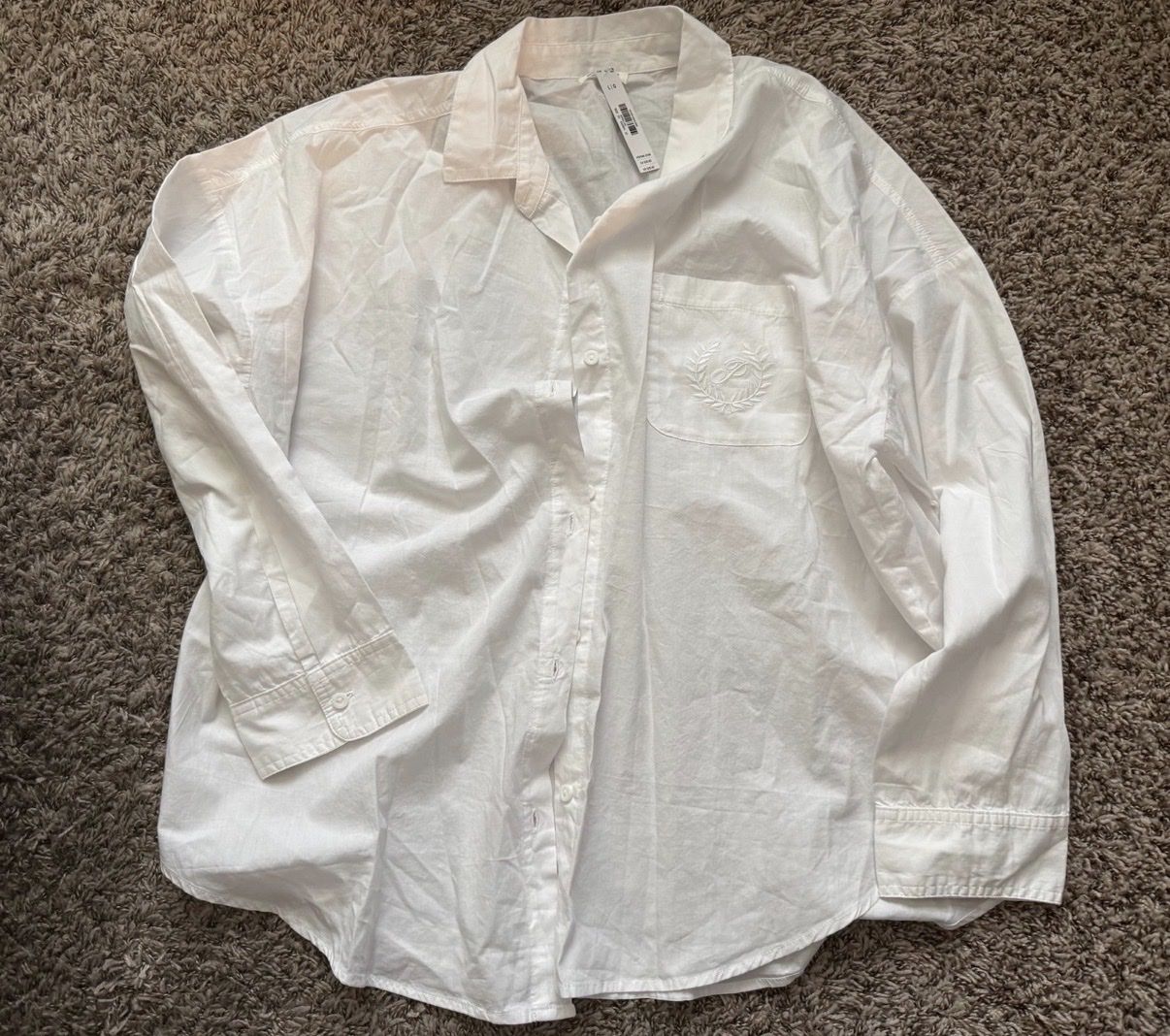VS Pink Sleep or Beach white poplin button down sh
