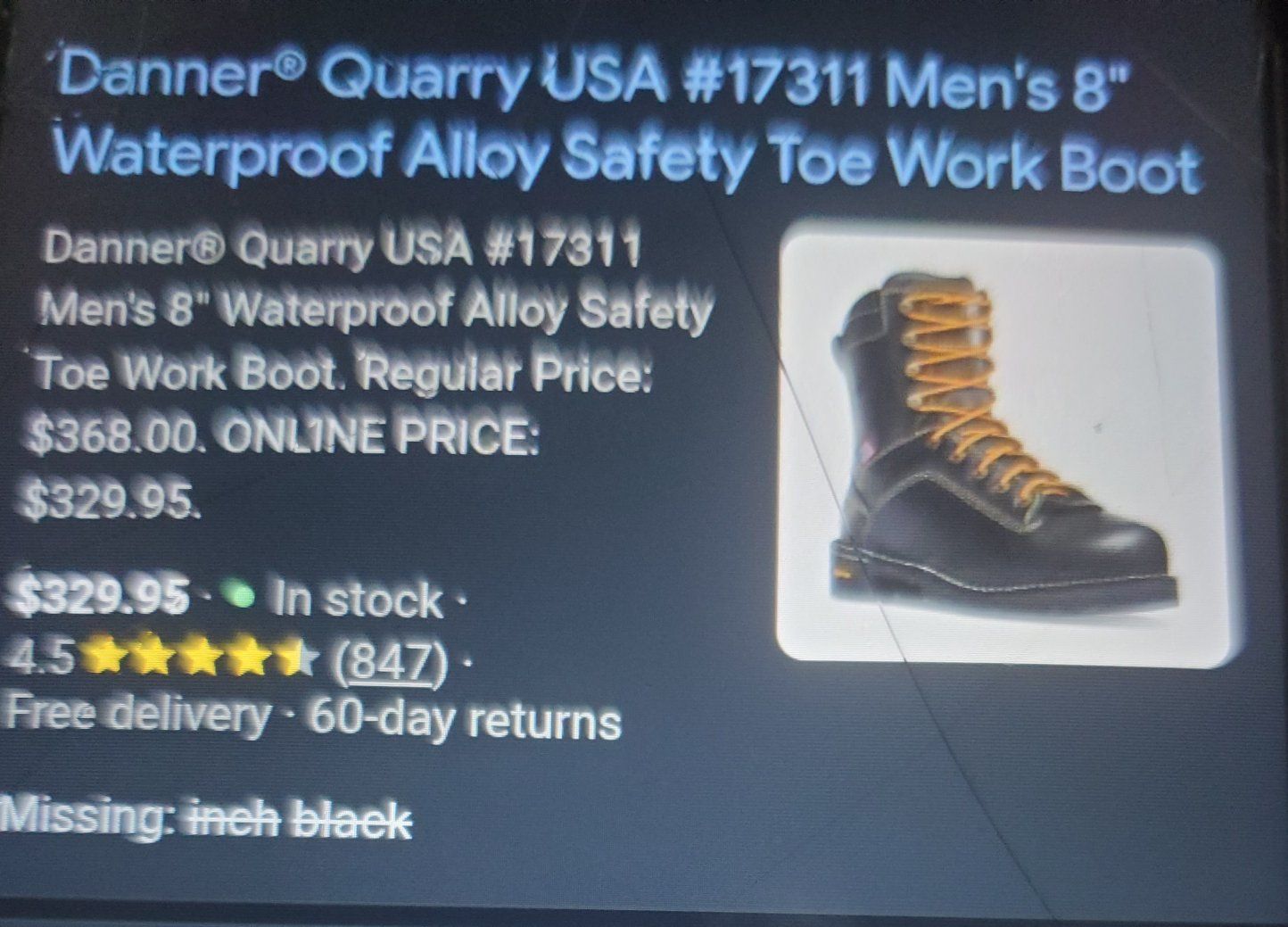 Danner Quarry8" blackboots