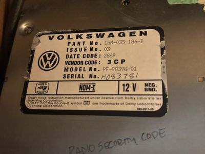 Factory 1999 golf radio stereo system