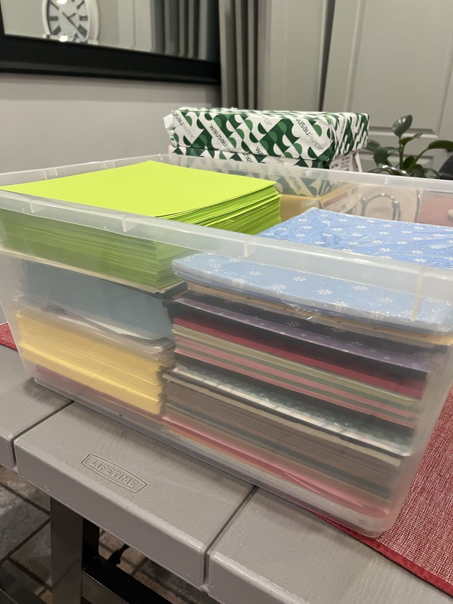 Assorted paper and cardstock-full reams and loose, solid color and print