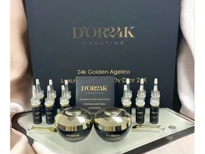 D'OR24K Prestige 24K Golden Ageless Gold Foil Collection Luxury Treatment Skincare Set retails for $19,000.