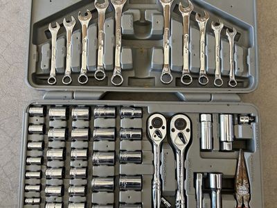 Crescent Mechanic's Tool Set with Ratchets, Sockets, and Case