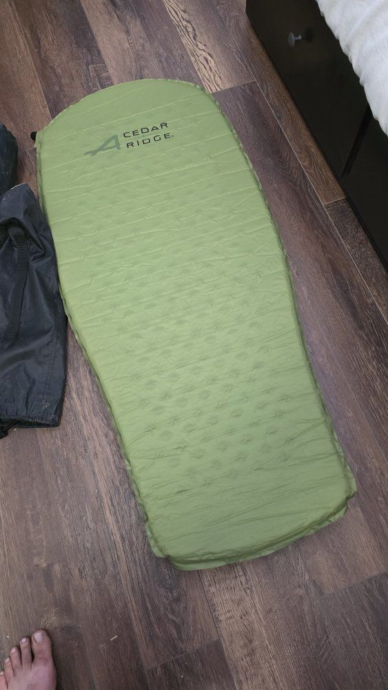 Cedar Ridge Green Inflating Sleeping Pad for Camping & Outdoors