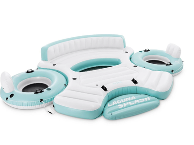 Intex Laguna Splash Island Floating Water Raft with 2 Detachable Solo Lounge