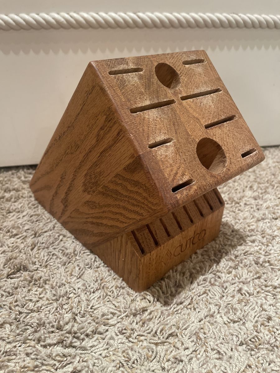 Cutco Homemaker 18 Slot Gourmet Knife Block Solid Oak Wood