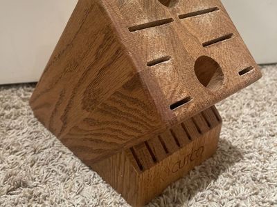 Cutco Homemaker 18 Slot Gourmet Knife Block Solid Oak Wood